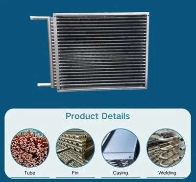 Visokokakovosten sušilnik zraka Parna tuljava iz cevi iz nerjavečega jekla z aluminijastimi rebri